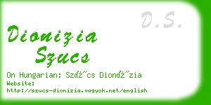 dionizia szucs business card